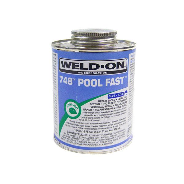 Weld-On 748 13343 Blue 0.25 Pint Pool Fast MB PVC Glue Cement