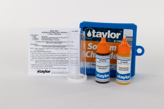 Taylor K-1766 Drop Test, Chloride (Sodium Chloride), Argentometric, 1 drop = 200 ppm, .75 oz